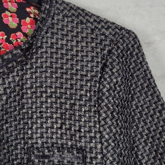 Olsenboye L Women's tweed cropped jacket blazer - Picture 5 of 7